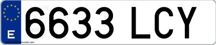 Ejemplo de matrícula española 6633 LCY