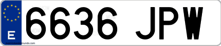 Ejemplo de matrícula de coche ordinaria 6636 JPW