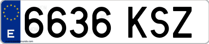 Ejemplo de matrícula de coche ordinaria 6636 KSZ