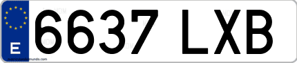 Ejemplo de matrícula de coche ordinaria 6637 LXB