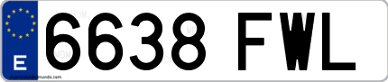 Ejemplo de matrícula de coche ordinaria 6638 FWL