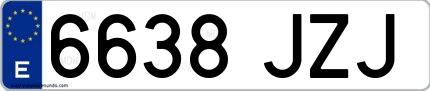 Ejemplo de matrícula española 6638 JZJ