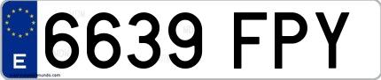 Ejemplo de matrícula española 6639 FPY