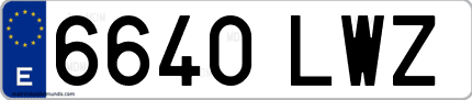 Ejemplo de matrícula de coche ordinaria 6640 LWZ