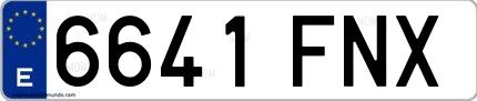 Ejemplo de matrícula española 6641 FNX