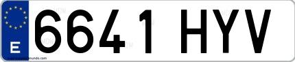 Ejemplo de matrícula española 6641 HYV