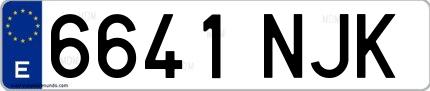 Ejemplo de matrícula española 6641 NJK