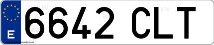 Ejemplo de matrícula española 6642 CLT