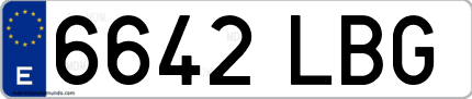 Ejemplo de matrícula de coche ordinaria 6642 LBG