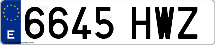 Ejemplo de matrícula de coche ordinaria 6645 HWZ
