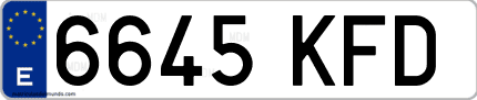 Ejemplo de matrícula de coche ordinaria 6645 KFD