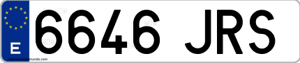 Ejemplo de matrícula de coche ordinaria 6646 JRS
