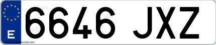 Ejemplo de matrícula española 6646 JXZ
