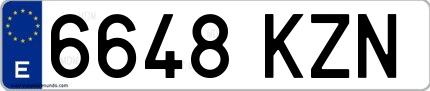 Ejemplo de matrícula de coche ordinaria 6648 KZN