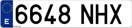 Ejemplo de matrícula española 6648 NHX
