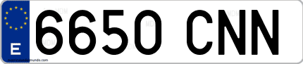 Ejemplo de matrícula de coche ordinaria 6650 CNN