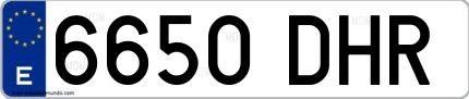 Ejemplo de matrícula española 6650 DHR