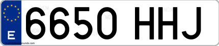 Ejemplo de matrícula española 6650 HHJ
