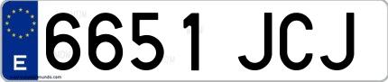 Ejemplo de matrícula española 6651 JCJ