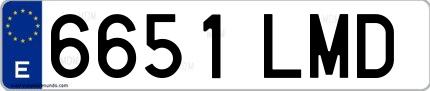 Ejemplo de matrícula española 6651 LMD
