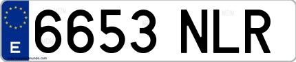 Ejemplo de matrícula española 6653 NLR