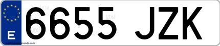 Ejemplo de matrícula española 6655 JZK