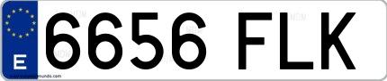 Ejemplo de matrícula española 6656 FLK