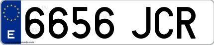 Ejemplo de matrícula española 6656 JCR