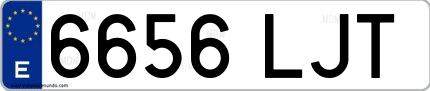 Ejemplo de matrícula española 6656 LJT