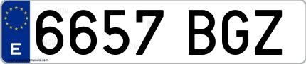 Ejemplo de matrícula española 6657 BGZ