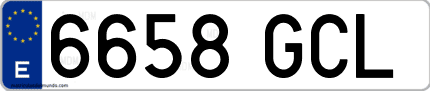 Ejemplo de matrícula de coche ordinaria 6658 GCL