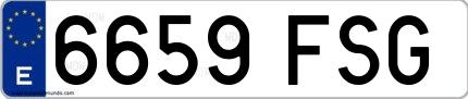 Ejemplo de matrícula española 6659 FSG