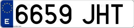 Ejemplo de matrícula de coche ordinaria 6659 JHT