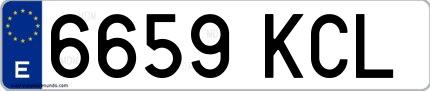 Ejemplo de matrícula española 6659 KCL