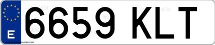 Ejemplo de matrícula española 6659 KLT