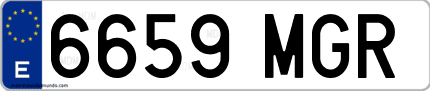 Ejemplo de matrícula de coche ordinaria 6659 MGR