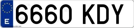 Ejemplo de matrícula española 6660 KDY