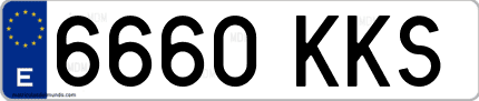 Ejemplo de matrícula de coche ordinaria 6660 KKS