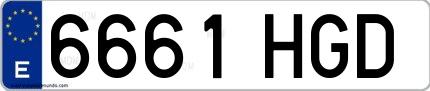 Ejemplo de matrícula española 6661 HGD