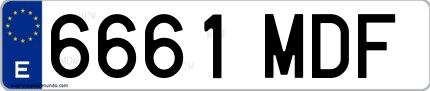 Ejemplo de matrícula española 6661 MDF