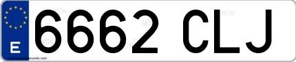 Ejemplo de matrícula española 6662 CLJ