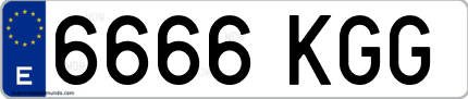 Ejemplo de matrícula de coche ordinaria 6666 KGG