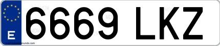 Ejemplo de matrícula española 6669 LKZ
