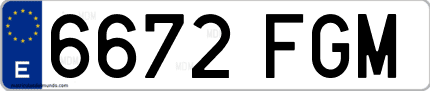 Ejemplo de matrícula de coche ordinaria 6672 FGM