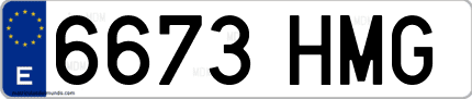 Ejemplo de matrícula de coche ordinaria 6673 HMG