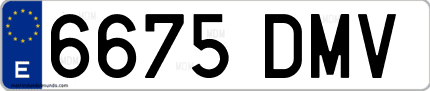Ejemplo de matrícula de coche ordinaria 6675 DMV