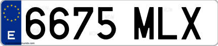 Ejemplo de matrícula de coche ordinaria 6675 MLX