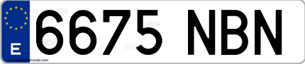 Ejemplo de matrícula de coche ordinaria 6675 NBN
