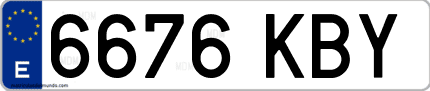 Ejemplo de matrícula de coche ordinaria 6676 KBY