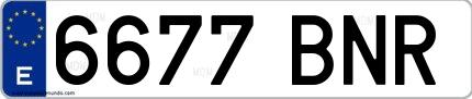 Ejemplo de matrícula española 6677 BNR